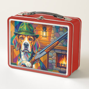 Beagle Hunter Pop Art – Modern Hunting Dog Metal Lunch Box
