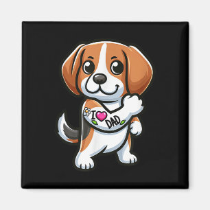 Beagle I Love Dad Funny Dog Tattoo _1 Magnet