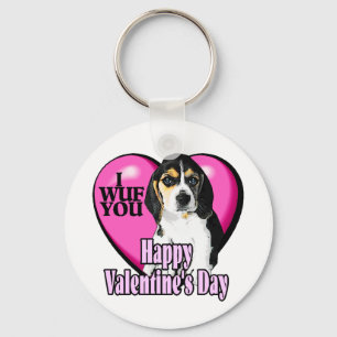 Beagle I Wuf You Key Ring