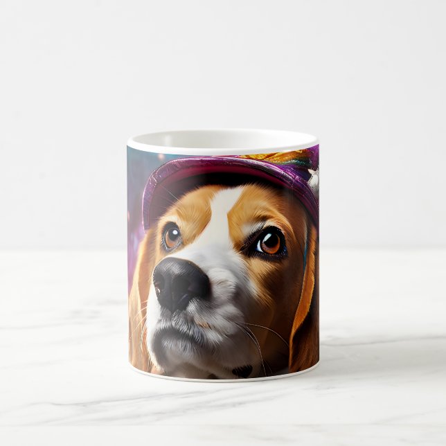  Beagle in a Pink Hat  Coffee Mug (Center)