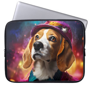  Beagle in a Pink Hat  Laptop Sleeve