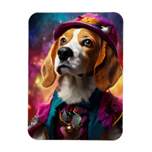 Beagle in a Pink Hat Magnet