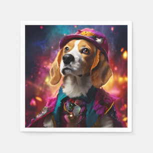  Beagle in a Pink Hat  Napkin
