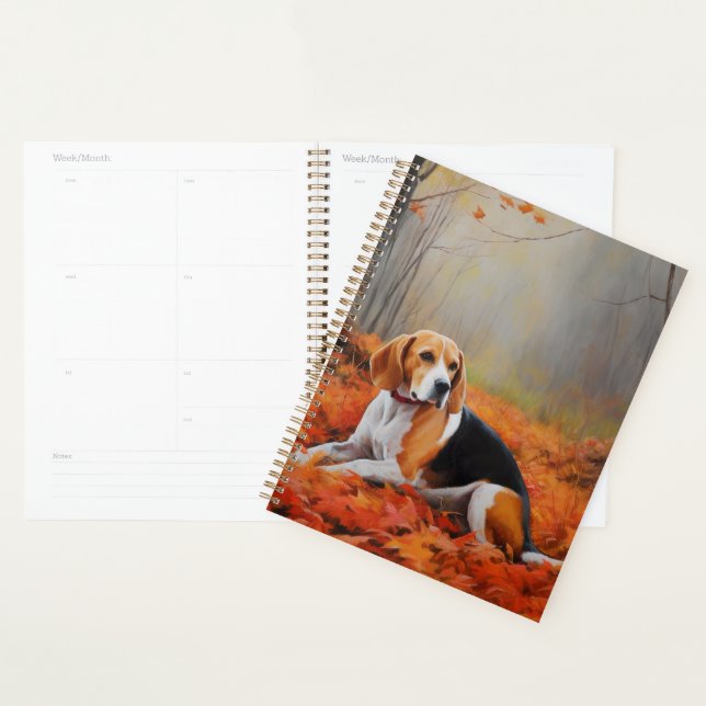 Beagle in Autumn Leaves Fall Inspire  Planner (Display)