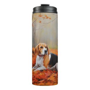 Beagle in Autumn Leaves Fall Inspire  Thermal Tumbler