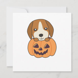Beagle In Pumpkin Sweet Dogs Happy Halloween Invitation