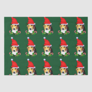 Beagle in Santa Hat Christmas Tissue Paper