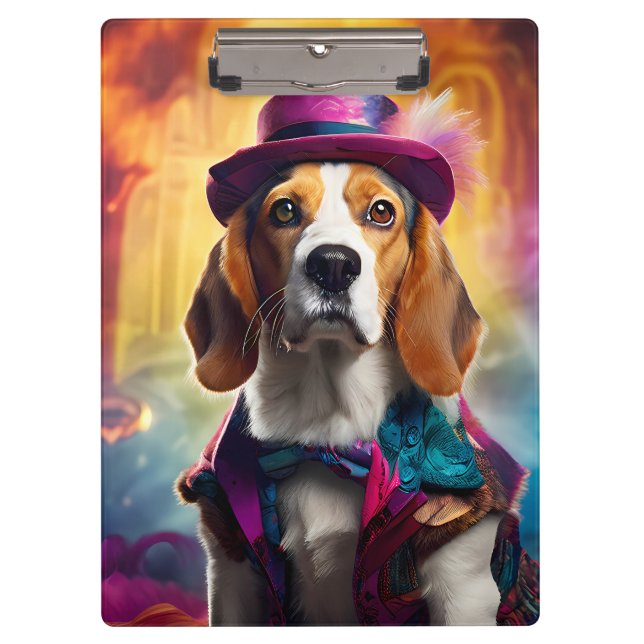  Beagle in Vibrant Costume Clipboard (Front)
