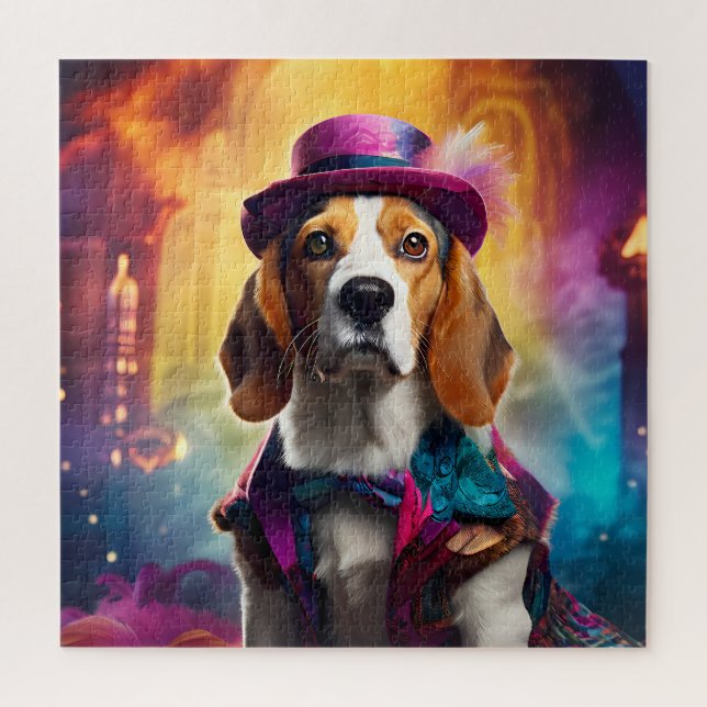  Beagle in Vibrant Costume Jigsaw Puzzle (Vertical)
