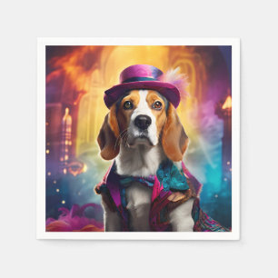 Beagle in Vibrant Costume Napkin