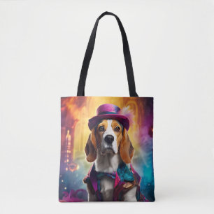 Beagle in Vibrant Costume Tote Bag