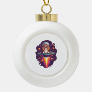 Beagle � Intergalactic Dog Encounter Ceramic Ball Christmas Ornament
