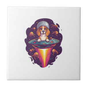 Beagle � Intergalactic Dog Encounter Ceramic Tile