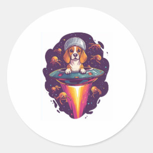 Beagle – Intergalactic Dog Encounter Classic Round Sticker
