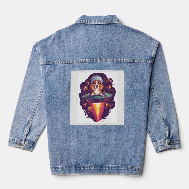 Beagle � Intergalactic Dog Encounter Denim Jacket (Back)