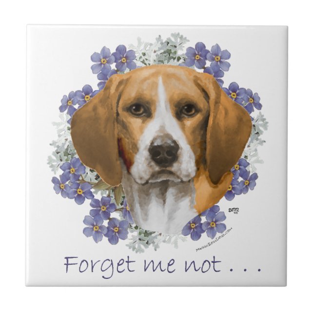 Beagle Keepsake Ceramic Tile (Front)