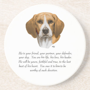Beagle Keepsake MALE Coaster