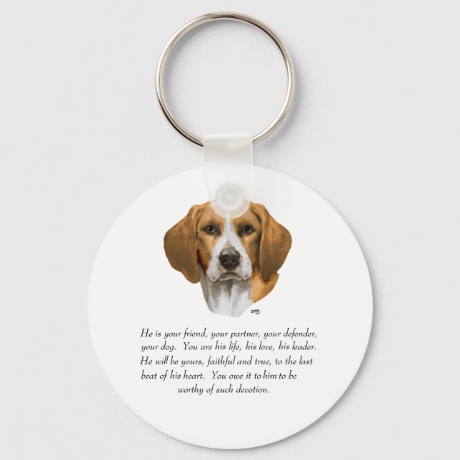Beagle Keepsake MALE Key Ring (Front)