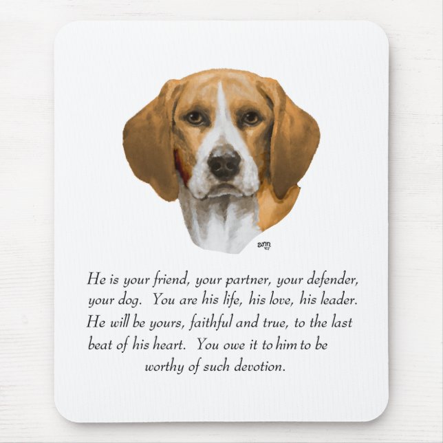 Beagle Keepsake MALE Mouse Pad (Front)
