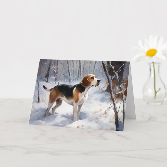 Beagle Let It Snow Christmas  Card (Small Plant)
