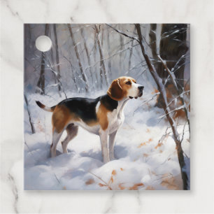 Beagle Let It Snow Christmas Favour Tags