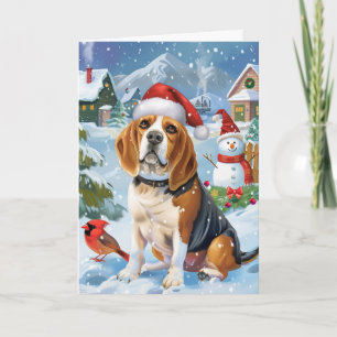 Beagle Let it Snow Christmas Holidays Card
