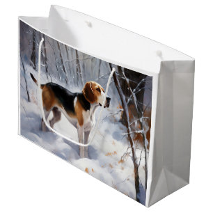 Beagle Let It Snow Christmas Large Gift Bag