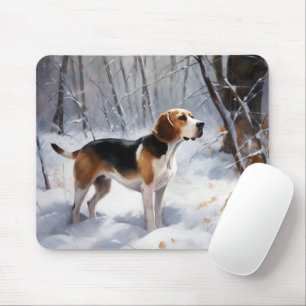 Beagle Let It Snow Christmas  Mouse Pad