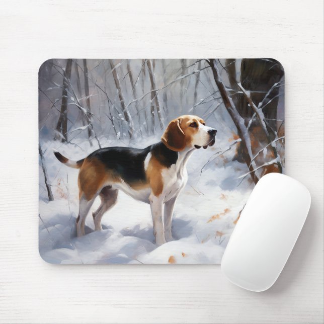 Beagle Let It Snow Christmas  Mouse Pad (With Mouse)