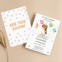 Beagle Lets Pawty Dog Puppy Birthday Blue 