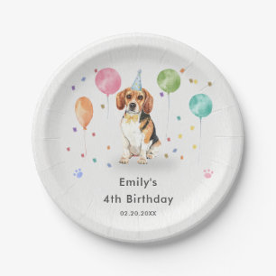 Beagle Lets Puppy Dog Kids Birthday Party Paper Plate