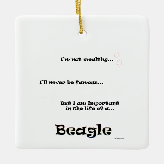 Beagle Life Ceramic Ornament (Front)