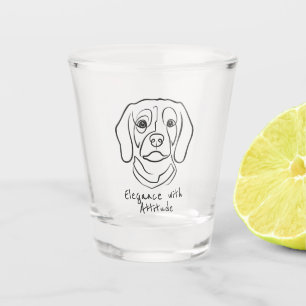 Beagle Line Art, Elegance with Attitude Shot Glass