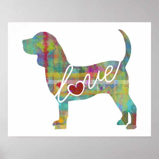Beagle Love: A Modern Watercolor Print (Front)
