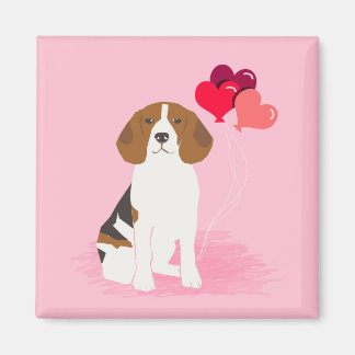 Beagle Love Balloons Magnet