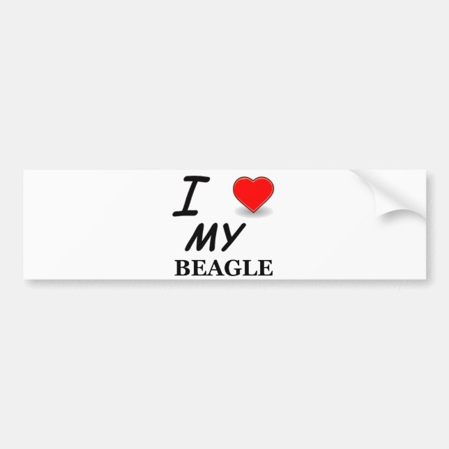 beagle love bumper sticker (Front)