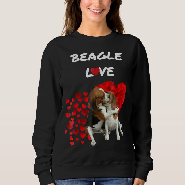 Beagle Love Cute Couple Sweatshirt (Front)