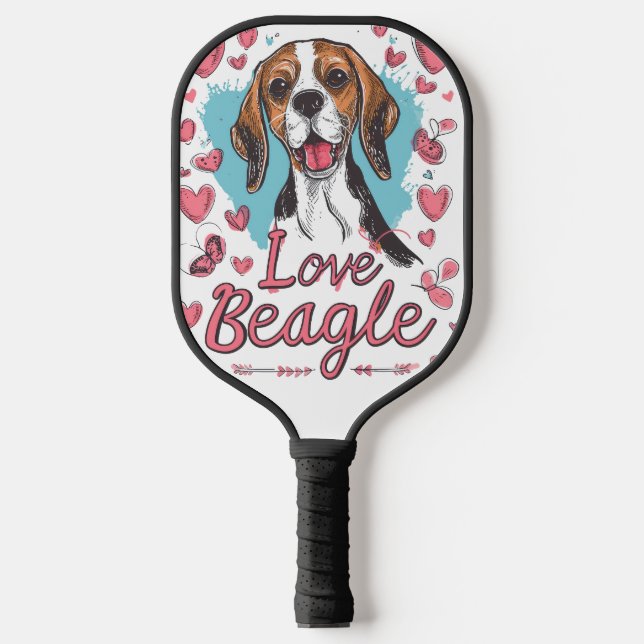 Beagle Love  Pickleball Paddle (Front)