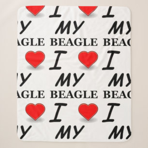 beagle love sherpa blanket