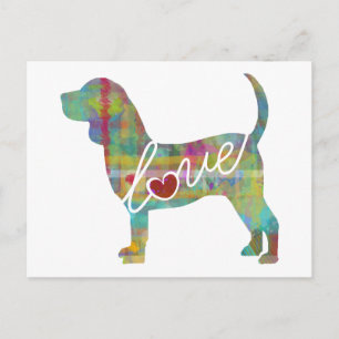 Beagle Love Watercolor Postcard