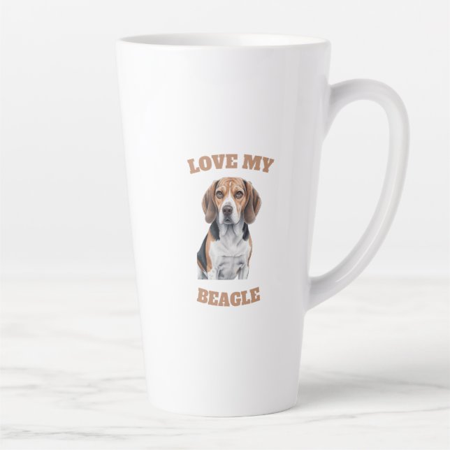 Beagle Lover Design Latte Mug (Right)