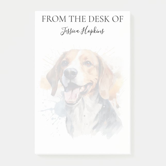 Beagle Lover Monogrammed Dog Post-it Notes (Front)