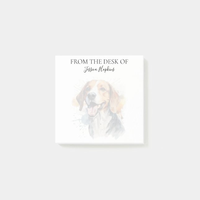 Beagle Lover Monogrammed Dog Post-it Notes (Front)