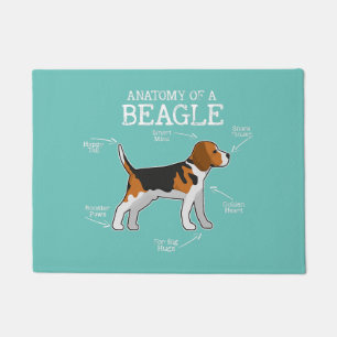 beagle lovers dog mom  anatomy of a beagle  doormat