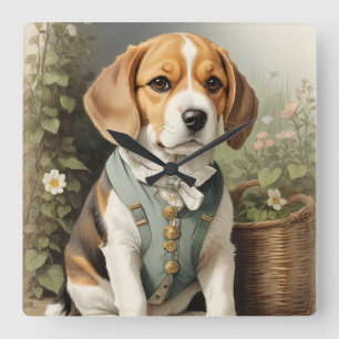  Beagle Lover's  Square Wall Clock