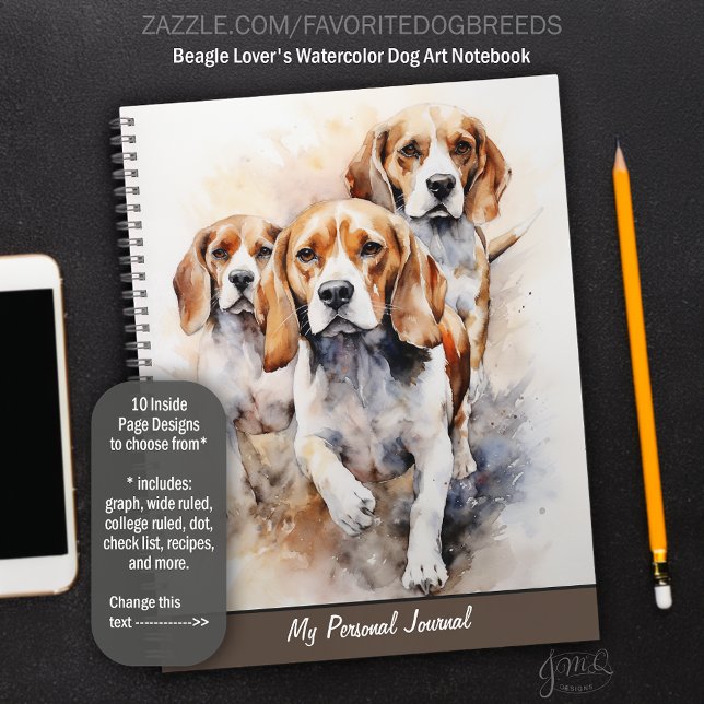 Beagle Lover's Watercolor Dog Art Notebook (Beagle Lover's Watercolor Dog Art Notebook)