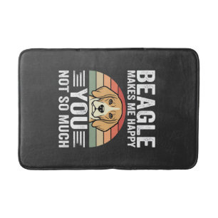 Beagle Makes Me Happy Dog Lover Bath Mat
