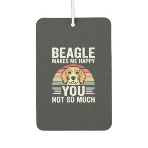 Beagle Makes Me Happy Dog Lover Car Air Freshener