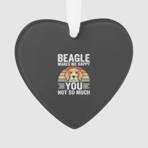 Beagle Makes Me Happy Dog Lover Ornament