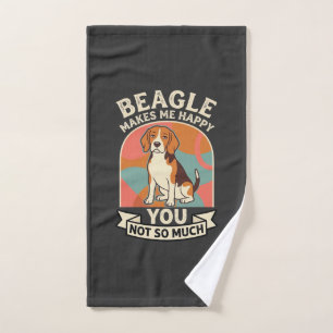 Beagle Makes Me Happy You Not So Much Dog Hand Towel